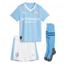 Manchester City Kevin De Bruyne #17 Hjemmedraktsett Barn 2023-24 Kortermet (+ Korte bukser)